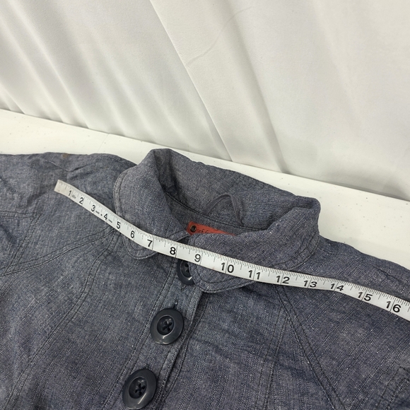Free People Women's Balloon Puff Sleeve Linen Chambray Swing Jacket Size‎ Small. - Picture 9 of 10